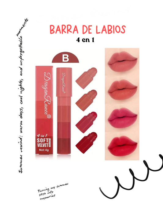 Barra de Labios (4 en 1) - Soft velvet