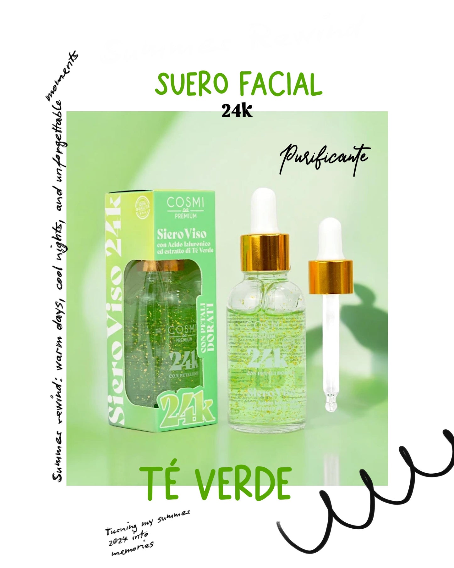 Suero Facial 24K (Té Verde)- Cosmi Premiun